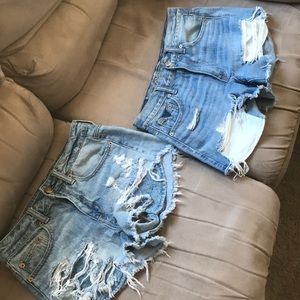 2 pairs Distressed Denim Shorts